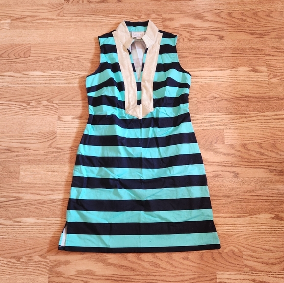 NWOT Sail To Sable Striped Sleeveless Dress with Collar, Size M - Picture 2 of 7